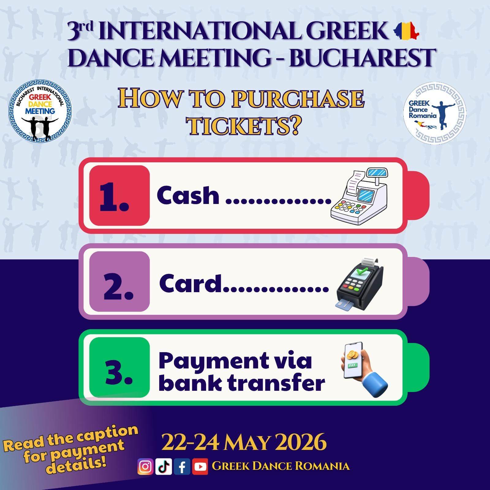 3rd International Greek Dance Meeting - Bucharest - How to purchase tickets