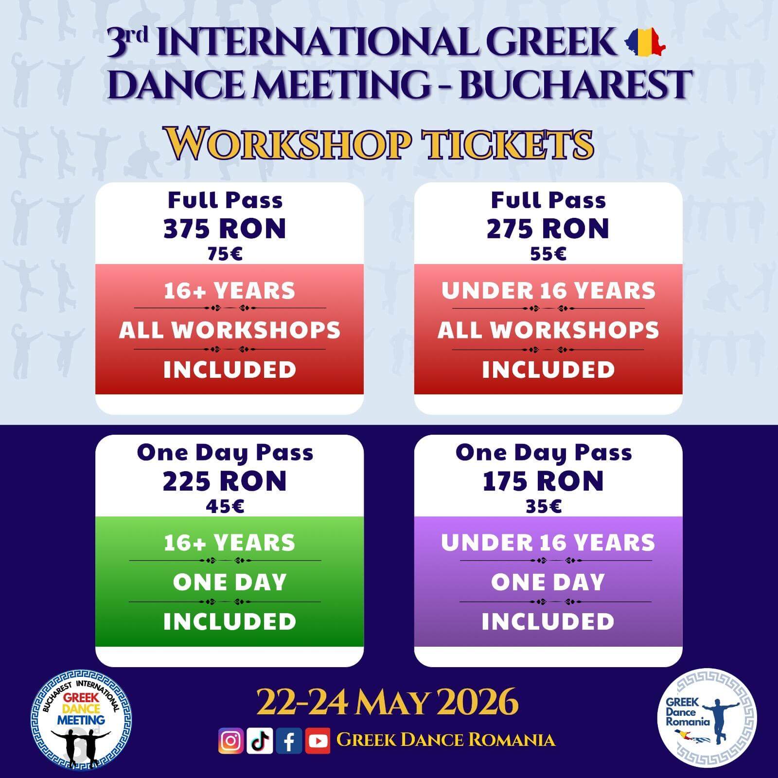 3rd International Greek Dance Meeting - Bucharest - Workshop tickets